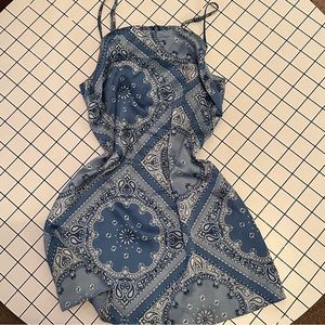 Blue Paisley Mini Dress Forever 21